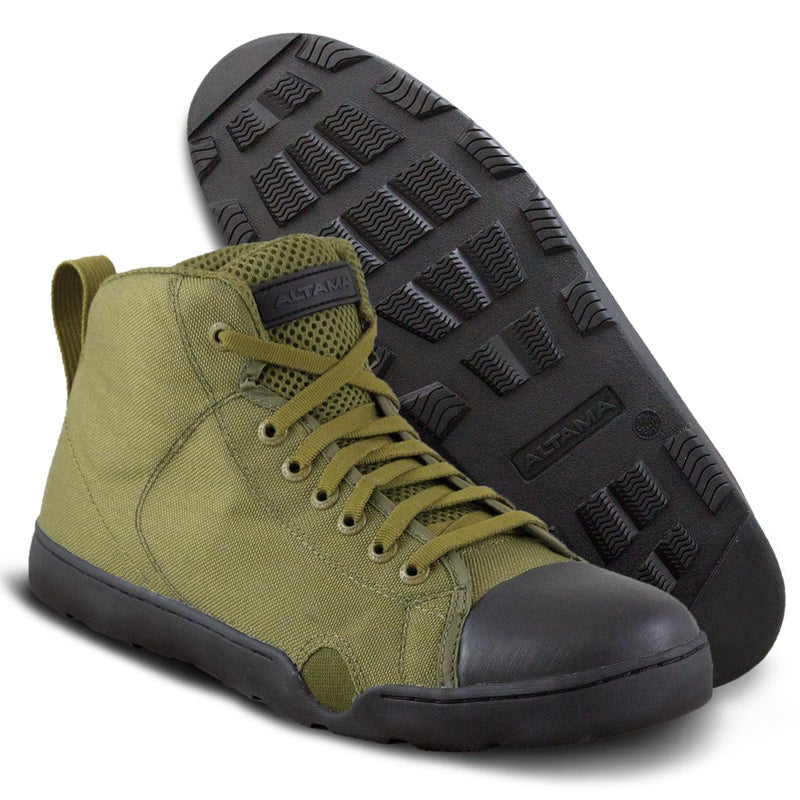 Altama Unisex Maritime Mid Dive Fin-Compatible Tactical Boots with Water Drainage Ports & Water-Resistant PU Contoured Insole, Olive Drab, 12, Regular - Image 1